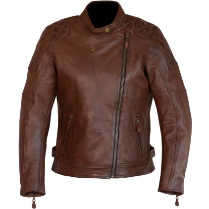 Merlin Bristol D3O Cafe Damen Braun Motorrad Lederjacke Chromeburner