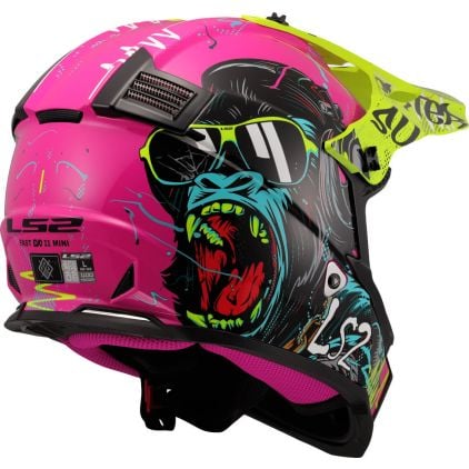 LS2 MX437 Fast II Mini Gorilla Purple 06 Kids Motocross Helmet