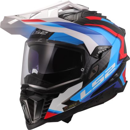 LS2 MX701 Explorer C Frontier II Blanco Azul 06 Casco Adventure
