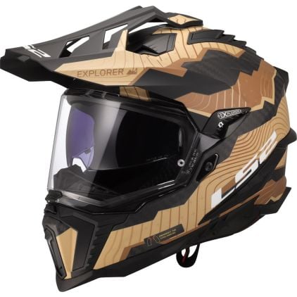 LS2 MX701 Explorer C Trick Brown Sand 06 Adventure Helmet