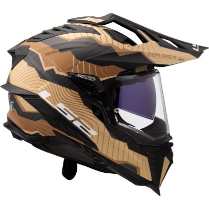 LS2 MX701 Explorer C Trick Brown Sand 06 Adventure Helmet