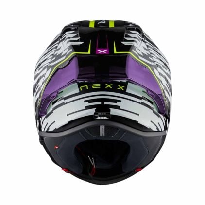 Nexx X.R3R Glitch Racer White Neon Full Face Helmet - Chromeburner