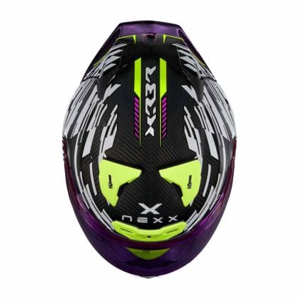 Nexx X.R3R Glitch Racer White Neon Full Face Helmet - Chromeburner