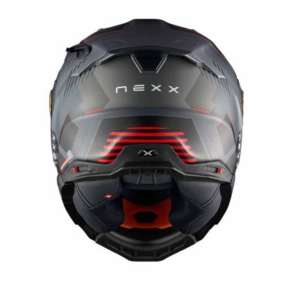 Nexx X.WST3 Fluence Grey Red Matt Full Face Helmet - Chromeburner