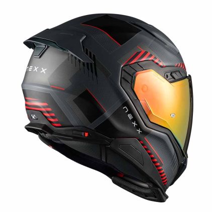 Nexx X.WST3 Fluence Grey Red Matt Full Face Helmet - Chromeburner