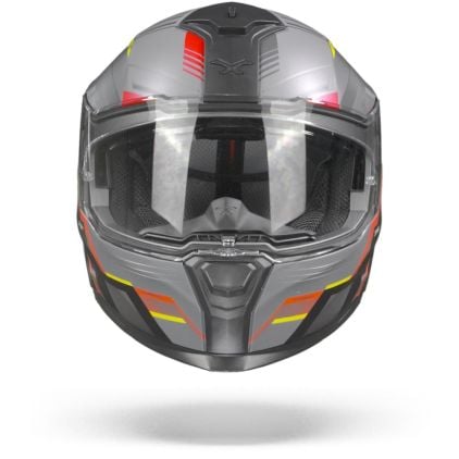 NEXX SX.100R GRIDLINE GREY RED MATT FULL FACE HELMET - Chromeburner