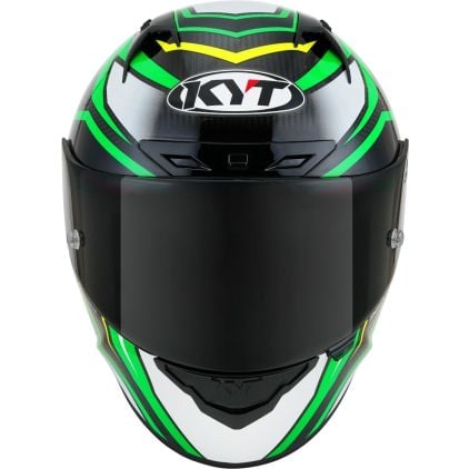 KYT NZ Race Carbon Stride Neon Green Full Face Helmet - Chromeburner