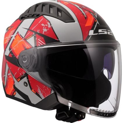 Casco Moto Jet Doppia Visiera Ls2 OF600 Copter URBANE Blu Rosso Vendita