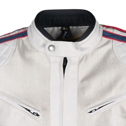 【新品同様】HELSTONS Pace Air ジャケット S Helstons Pace Air Fabric Mesh Silver Red Blue Jacket - Chromeburner