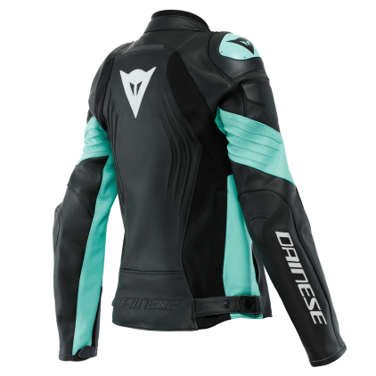 Dainese Racing 4 Lady Leather Jacket Black Acqua Green - Chromeburner