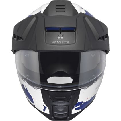 Schuberth E2 Atlas White Blue Modular Helmet - Chromeburner
