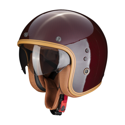 Scorpion Belfast Carbon Evo Solid Red Jet Helmet
