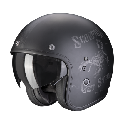Scorpion Belfast Evo Pique Opaco Nero-Argento Casco Jet