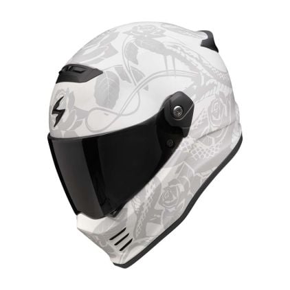 Scorpion Covert FX Dragon Matt Light Grey Silver Full Face Helmet - Main Image
