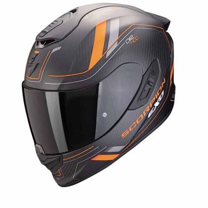 Produit : Scorpion EXO-1400 Evo II Carbon Air Mirage Mat Noir Orange Casque Intégral
