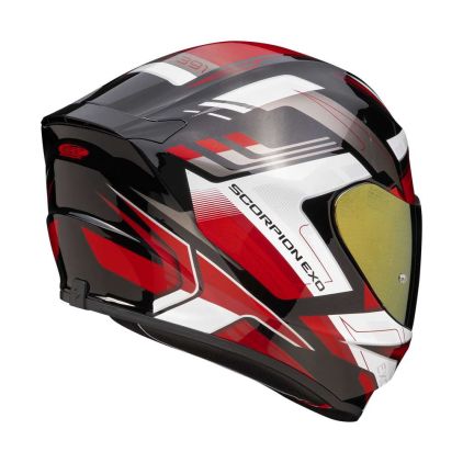 Scorpion ダークレッド 左ハンドル7.4:1 Scorpion EXO-391 Captor Black Red Full Face Helmet - Chromeburner