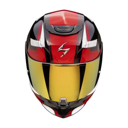 Scorpion ダークレッド 左ハンドル7.4:1 Scorpion EXO-391 Captor Black Red Full Face Helmet - Chromeburner