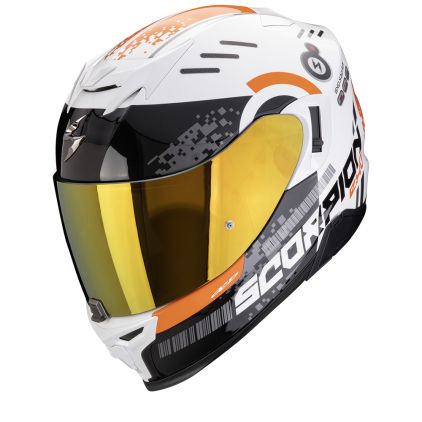 Scorpion EXO-520 Evo Air Titan White-Orange Full Face Helmet