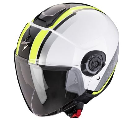 Scorpion Exo-City II Vel White Neon Yellow Jet Helmet