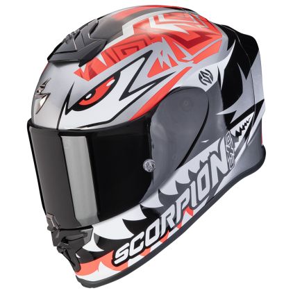 Scorpion EXO-R1 Evo Air Zaccone Silver Black Red Full Face Helmet