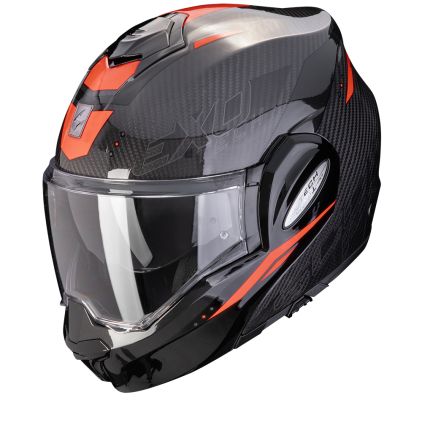 Scorpion Exo-Tech Evo Carbon Rover Black Red Modular Helmet