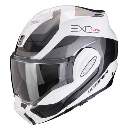 Scorpion Exo Tech Evo Pro Commuta White Silver Modular Helmet