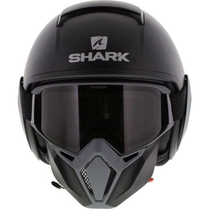 Shark Street Drak Blank KMA Matt Black Jet Helmet - Chromeburner
