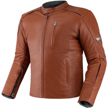 SHIMA Hunter+ Light Brown Leather Motorcycle Jacket Chromeburner