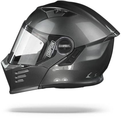 Simpson Darksome Gunmetal Modular Helmet - Chromeburner
