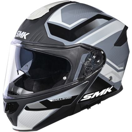 SMK Gullwing Supertour Black Grey Flip Up Helmet Chromeburner