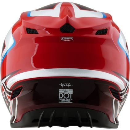 トロ Troy Lee Designs GP Shutter Red Motocross Helmet - Chromeburner