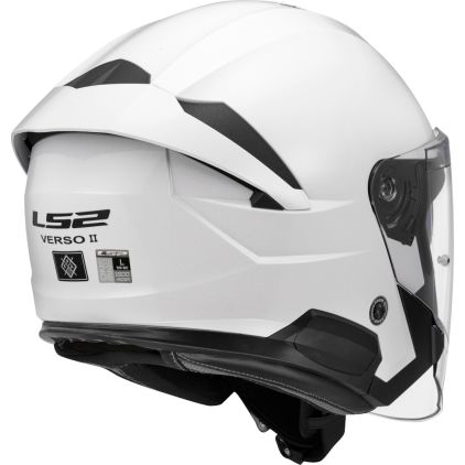 LS2 OF618 Verso II Solid White Jet Helmet - Chromeburner