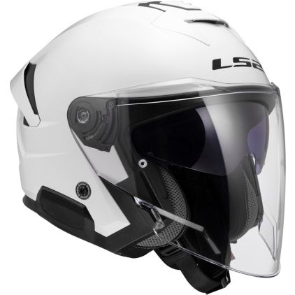 LS2 OF618 Verso II Solid White Jet Helmet - Chromeburner