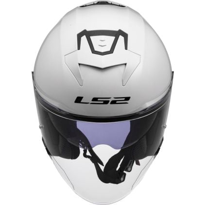 LS2 OF618 Verso II Solid White Jet Helmet - Chromeburner