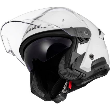 LS2 OF618 Verso II Solid White Jet Helmet - Chromeburner