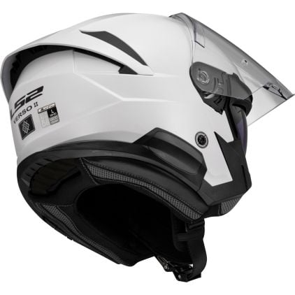 LS2 OF618 Verso II Solid White Jet Helmet - Chromeburner
