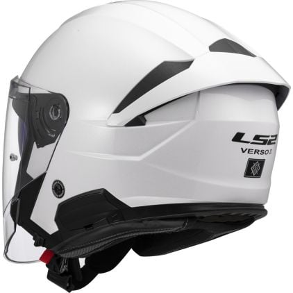 LS2 OF618 Verso II Solid White Jet Helmet - Chromeburner