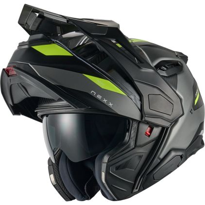 Nexx X.Lifecountry Terra Carbon Matt Grey Neon Yellow Flip Up