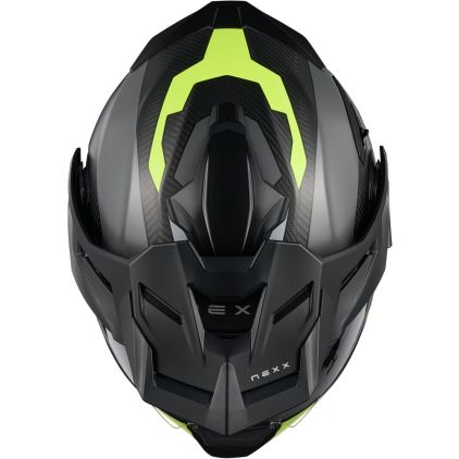 Nexx X.Lifecountry Terra Carbon Matt Grey Neon Yellow Flip Up