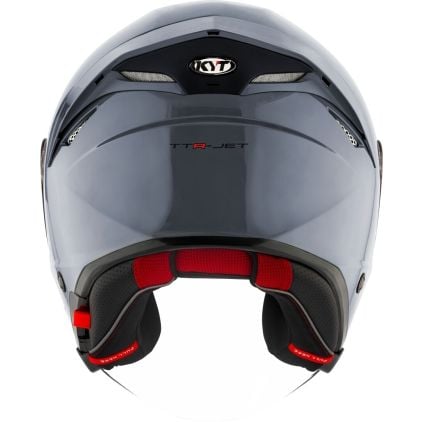 KYT TTR-Jet Plain Grey Jet Helmet - Chromeburner