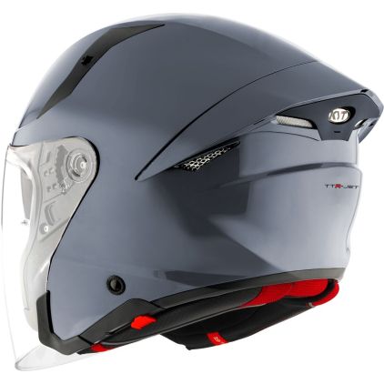 KYT TTR-Jet Plain Grey Jet Helmet - Chromeburner