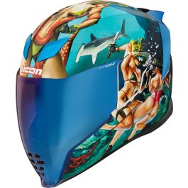 Icon Airflite Pleasuredome 4 Helmet Green Blue - Chromeburner