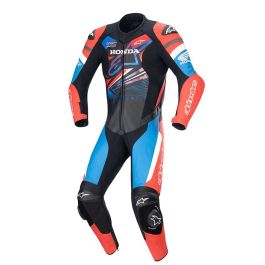 Alpinestars Honda Gp Force Leather Suit Black Bright Red Blue