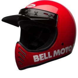 Bell Moto-3 Classic Solid Gloss Red Helmet Full Face - Chromeburner