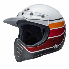 Bell Moto-3 RSD Saddleback Satin Gloss White Black Full Face Helmet -  Chromeburner