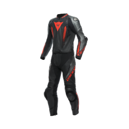 Dainese Laguna Seca 5 2Pcs Leather Suit Black Anthracite Fluo Red