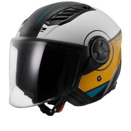 casque jet ls2 helmets LS2 OF616 Airflow II Cover White Brown Jet Helmet
