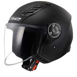 HOODLUM × SIM's Leather works Spirit LS2 OF616 AIRFLOW II SOLID MATT BLACK-06 - Chromeburner