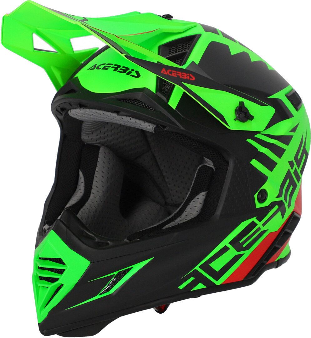 Acerbis X-Track Black Neon Green Motocross Helmet Chromeburner