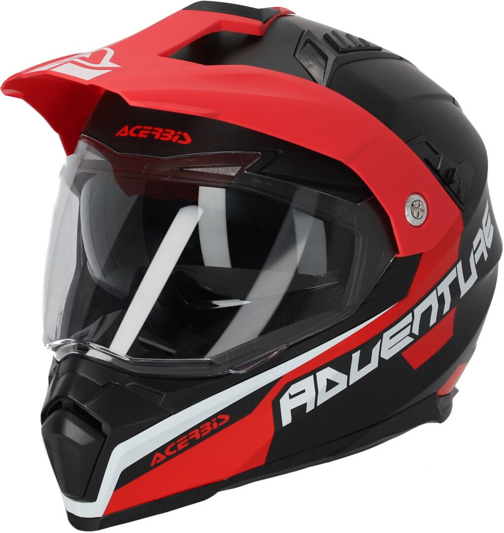 Acerbis Flip FS-606 Grey Red Adventure Full Face Helmet Chromeburner